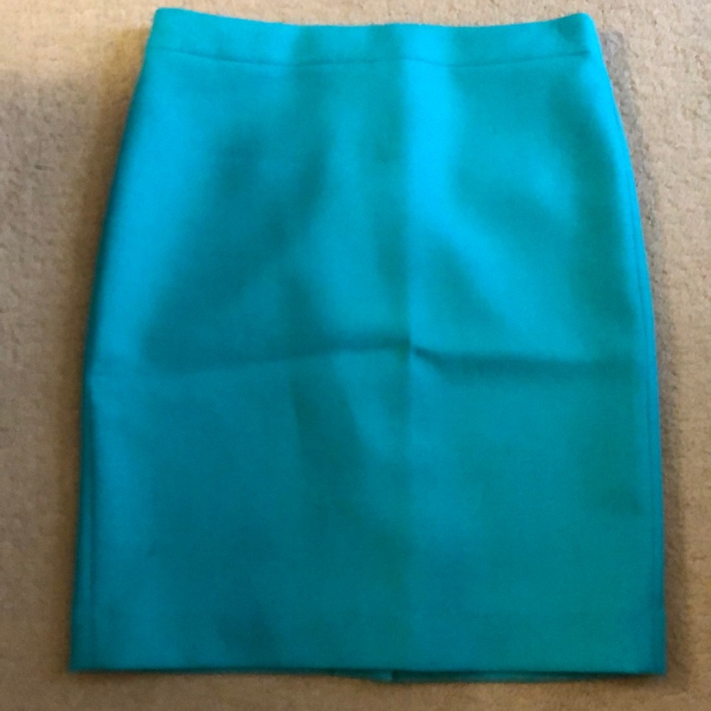 J.Crew Teal Wool Pencil Skirt